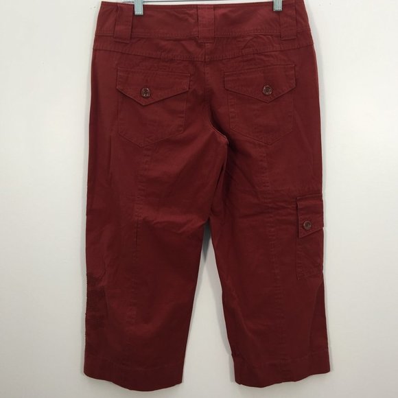 Cabi Clay Red Cropped Wide Leg Utility Pants - Picture 2 of 6